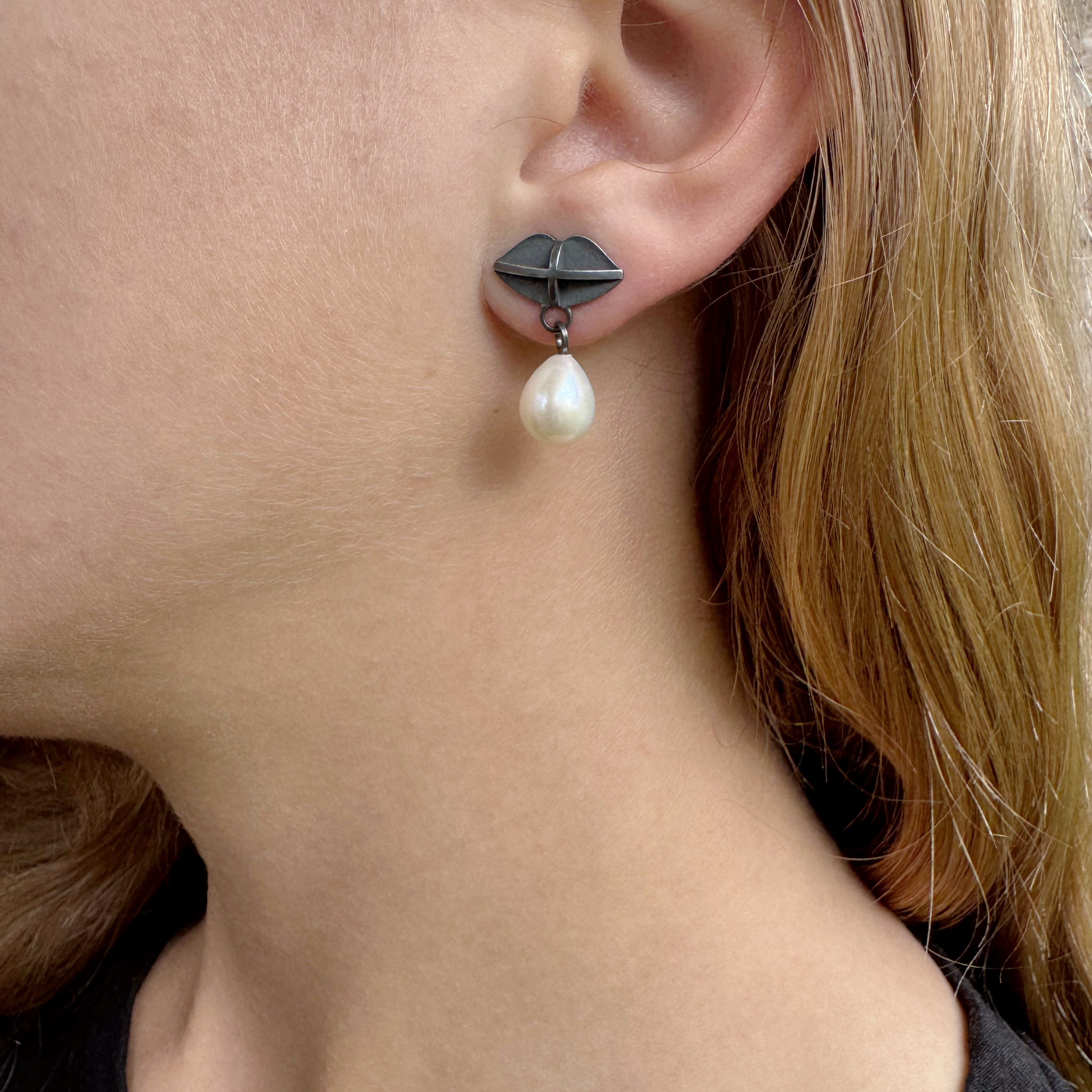 Pop Up Salivate Pearl Earrings -  Erica Bello