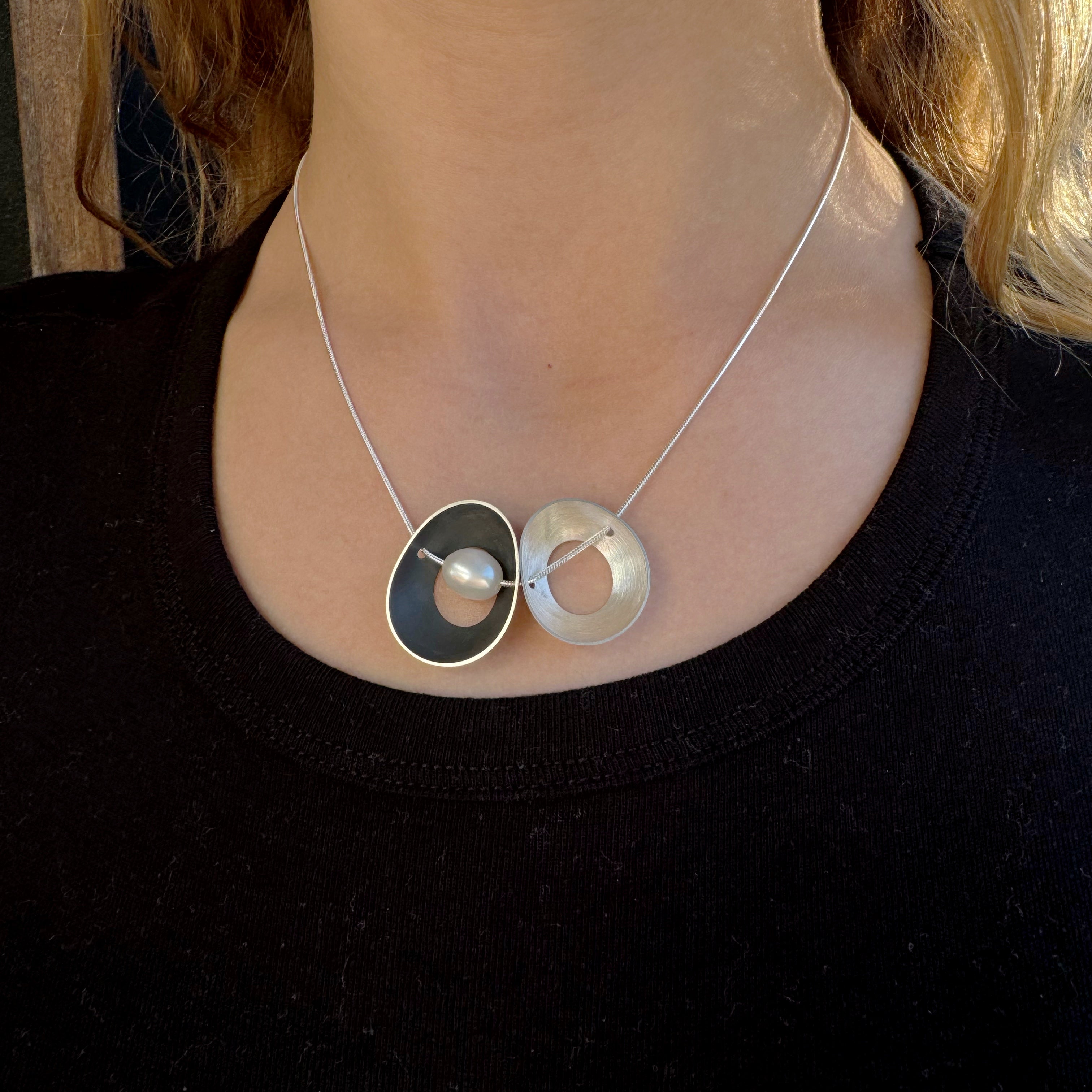 Side By Side Periwinkle Pearl Necklace -  Katheryn Leopoldseder