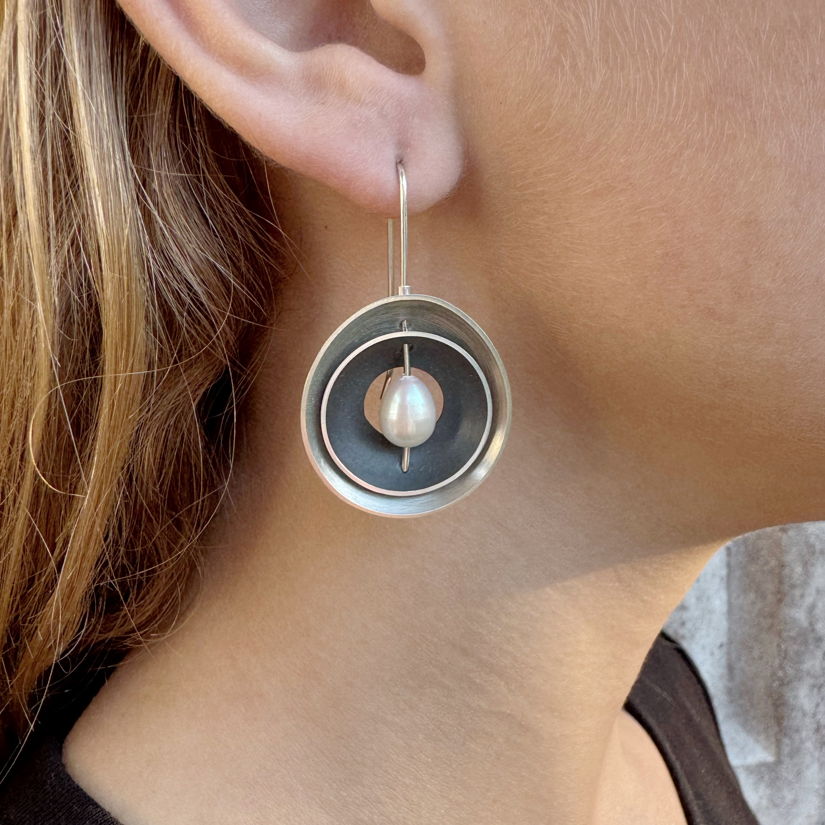 Nested Periwinkle Pearl Earrings -  Katheryn Leopoldseder