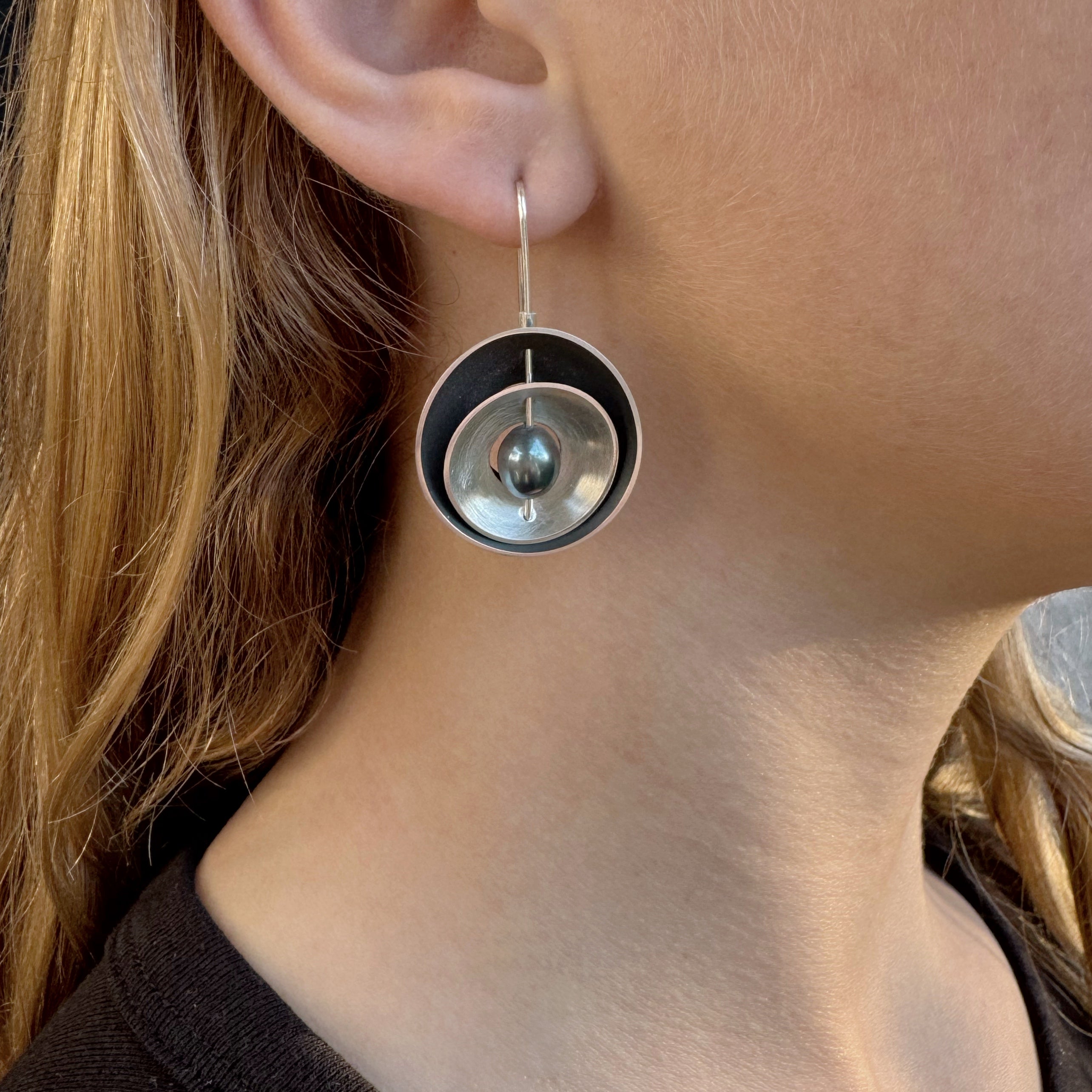 Nested Periwinkle Pearl Earrings -  Katheryn Leopoldseder