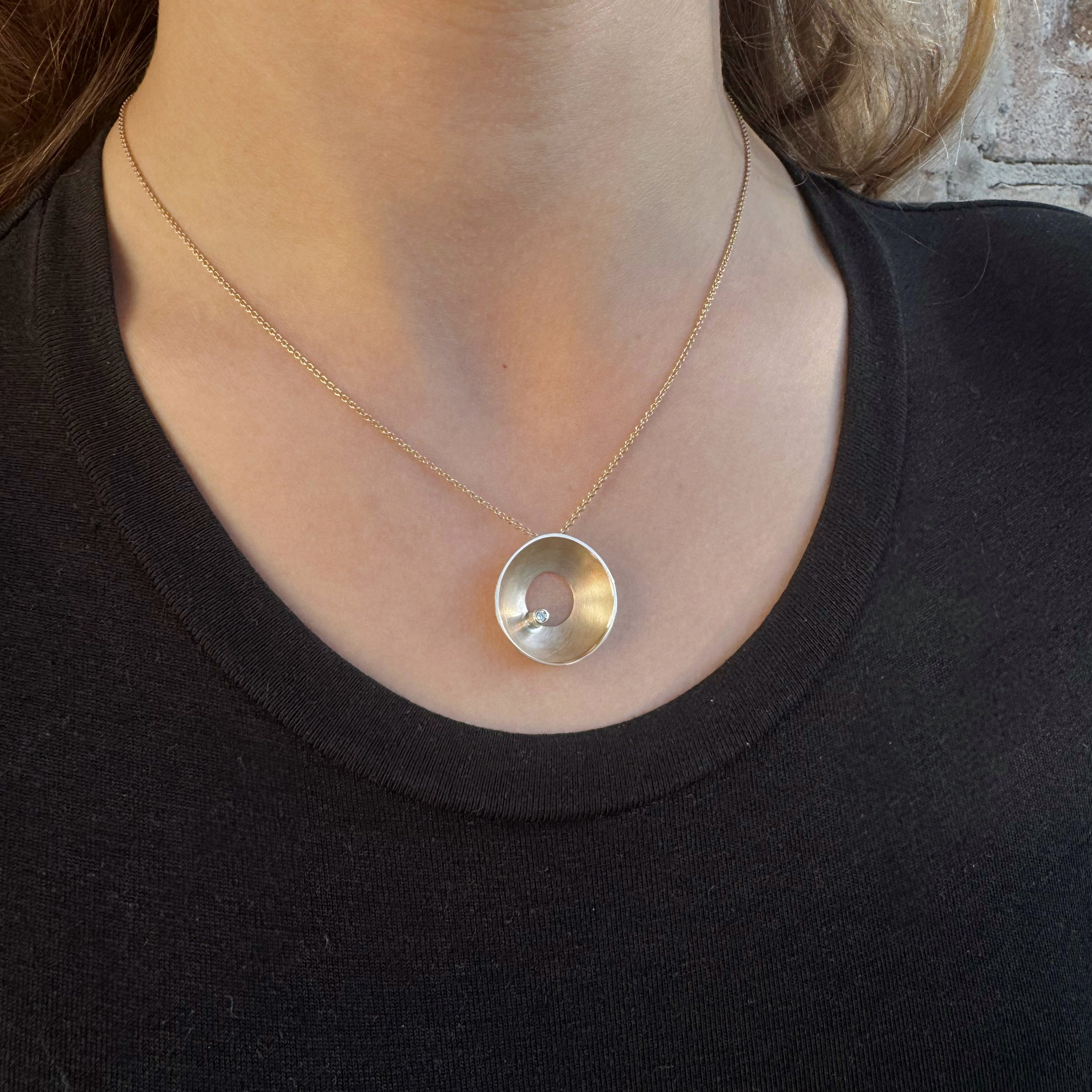 Golden Open Sea Dish Necklace -  Katheryn Leopoldseder