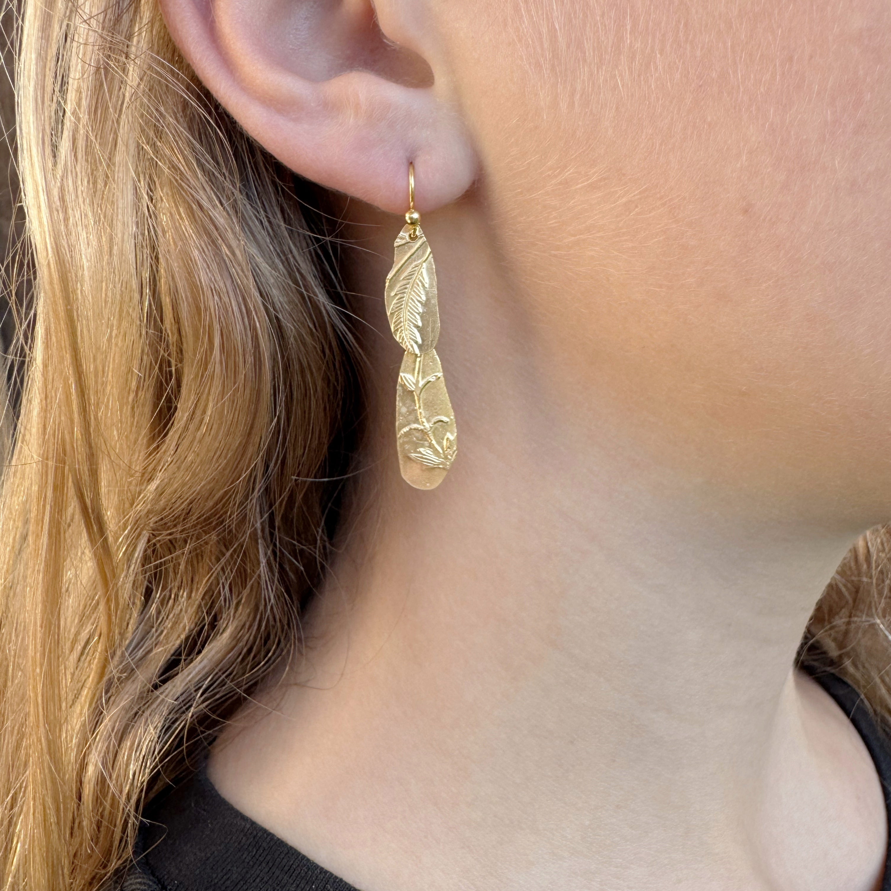 Medium Layered Golden Keepsake Earrings - Cynthia Nge