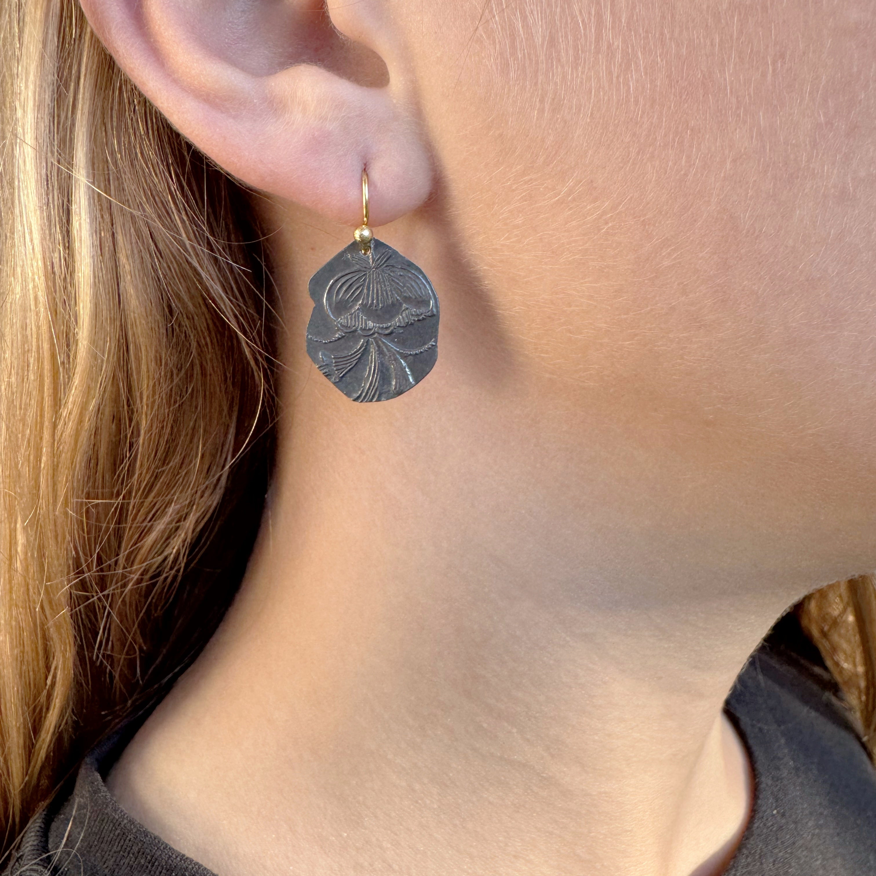 Keepsake Oxidised Floral & Fern Earrings - Cynthia Nge