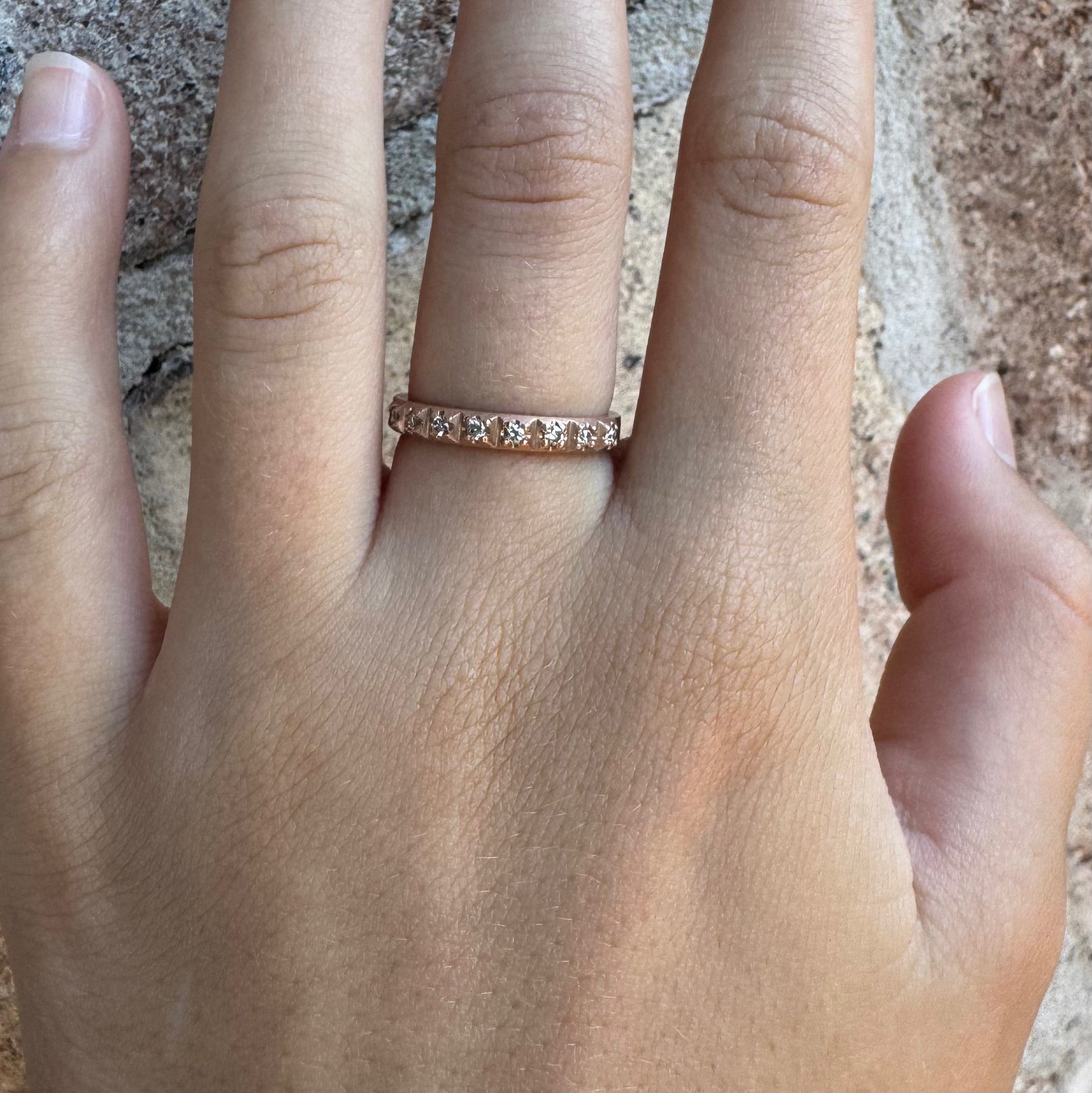 Eight Diamonds Rose Gold Ring - Emma Jane Donald