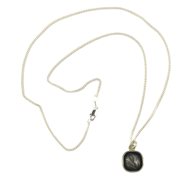 Etched Silver Small Necklace - Christine Battocchio