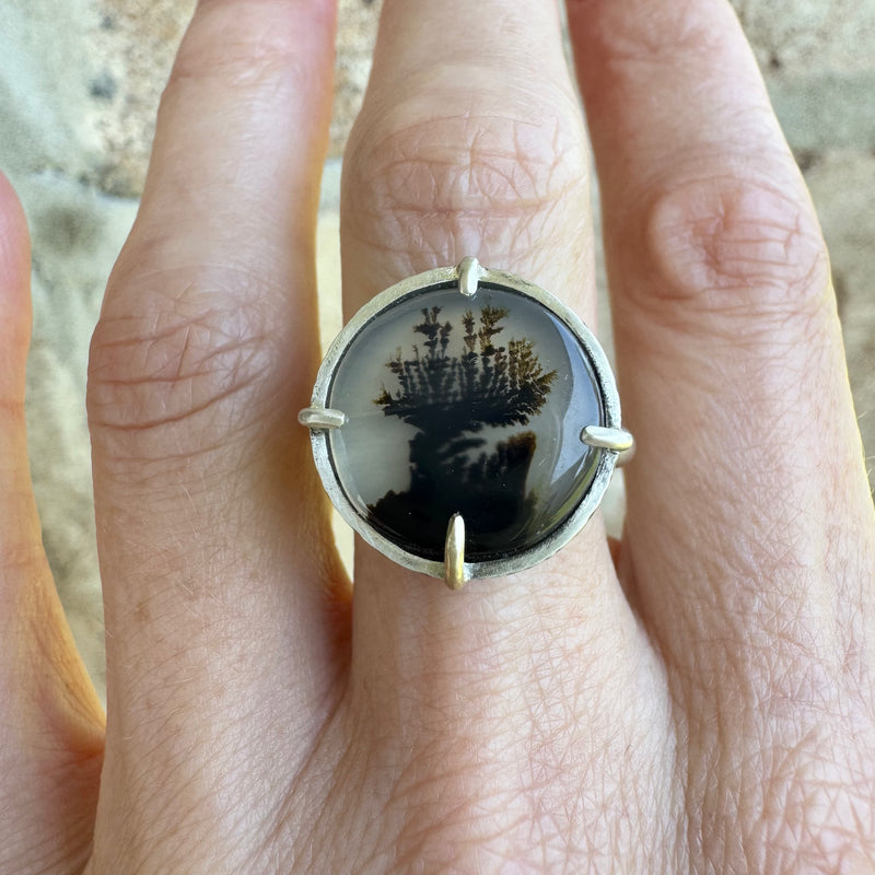 Dendritic Agate Silver Ring - Regina Krawets
