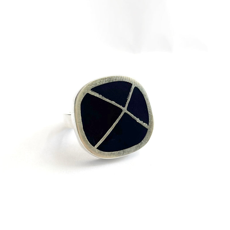 Inky Blue/Purple X Ring - Christine Battocchio