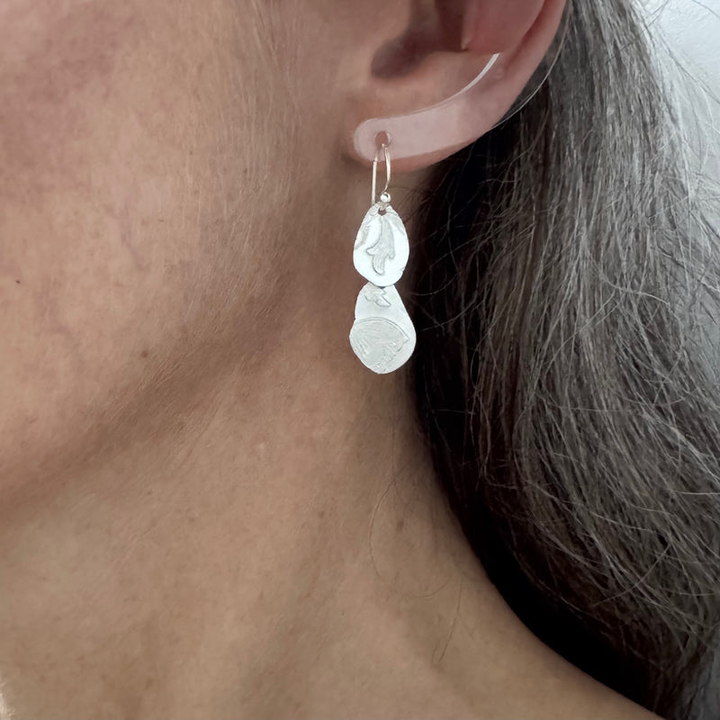 Keepsake Double Layer Silver Earrings - Cynthia Nge