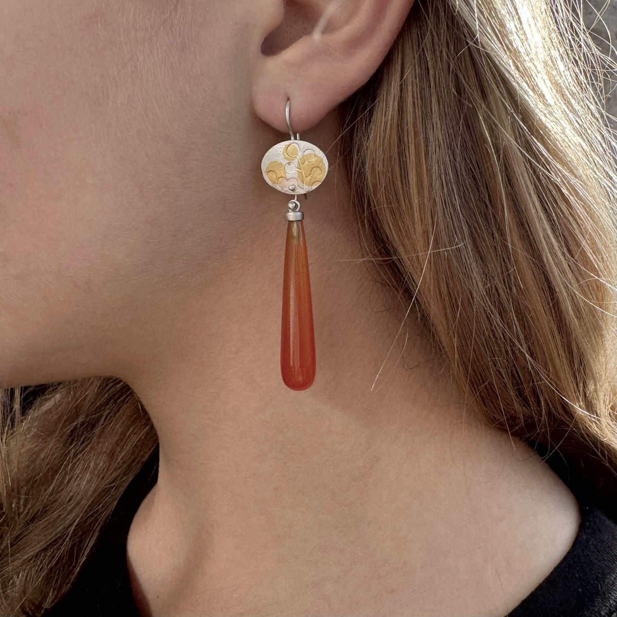 Wattle Carnelian Drop Earrings - Robin Wells