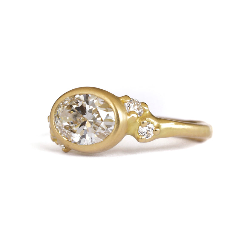 Oval Cluster Tideworn Diamond Ring - Johnny Ninos