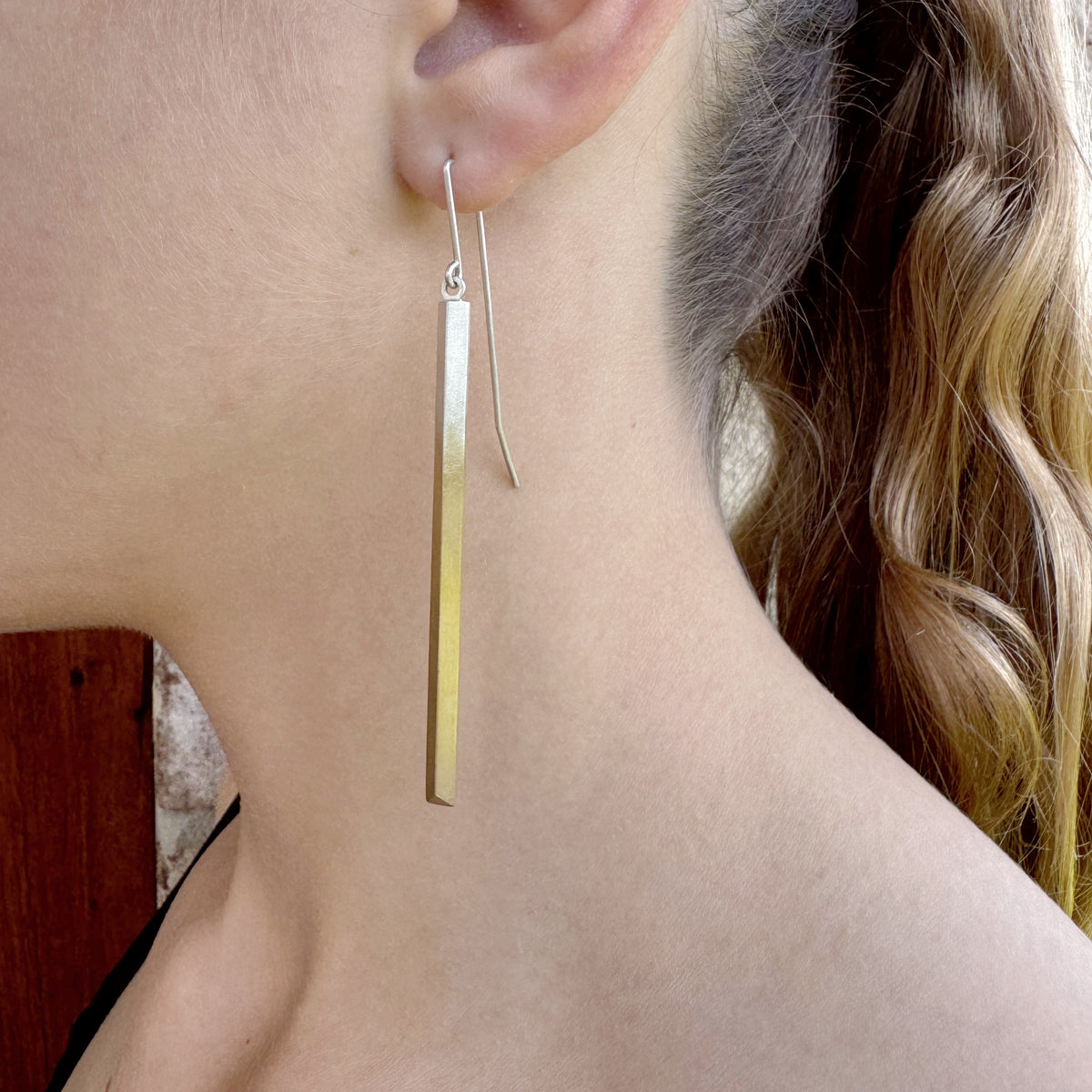 Gold-Dipped Knife Edge Earrings - Emma Jane Donald
