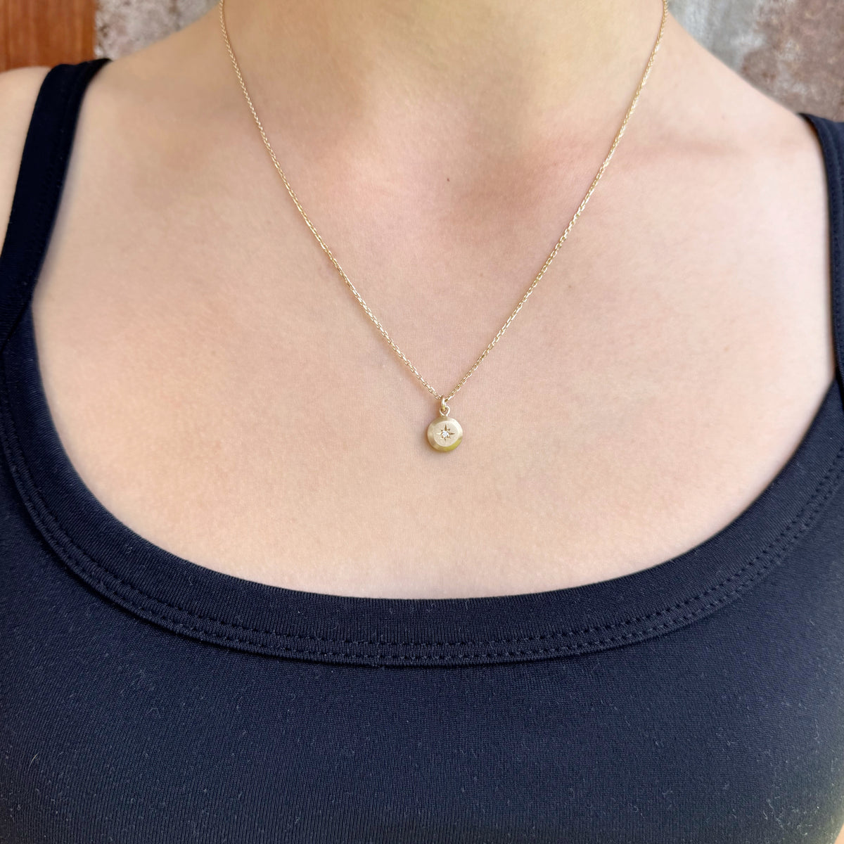 Coin Diamond Charm Gold Necklace - Emma Jane Donald