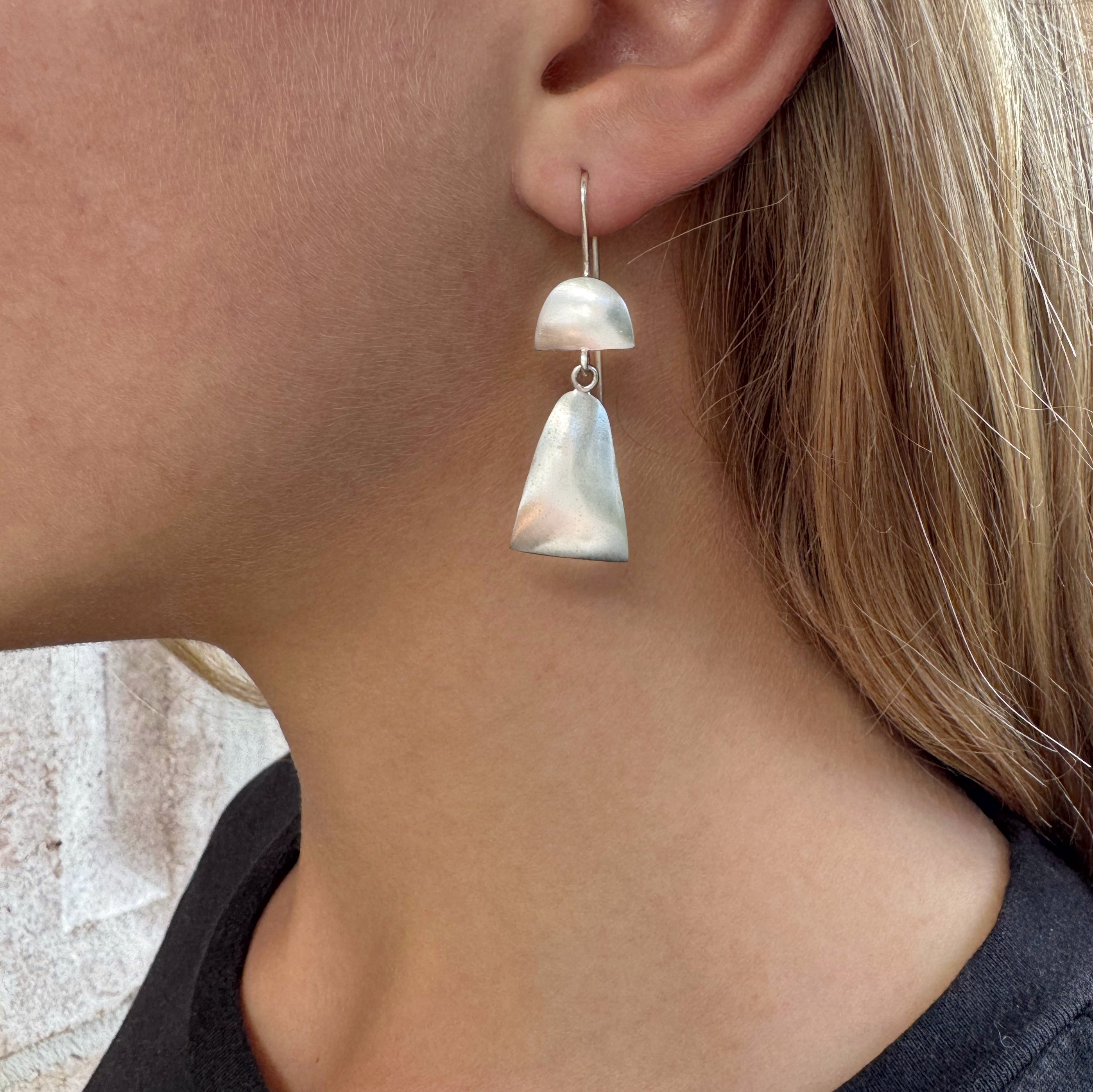 Collage Silver Earrings - Catherine White