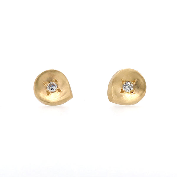 Picked Petal Diamond and Gold Studs - Leah Abercrombie
