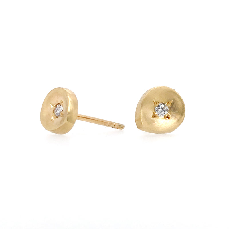 Picked Petal Diamond and Gold Studs - Leah Abercrombie