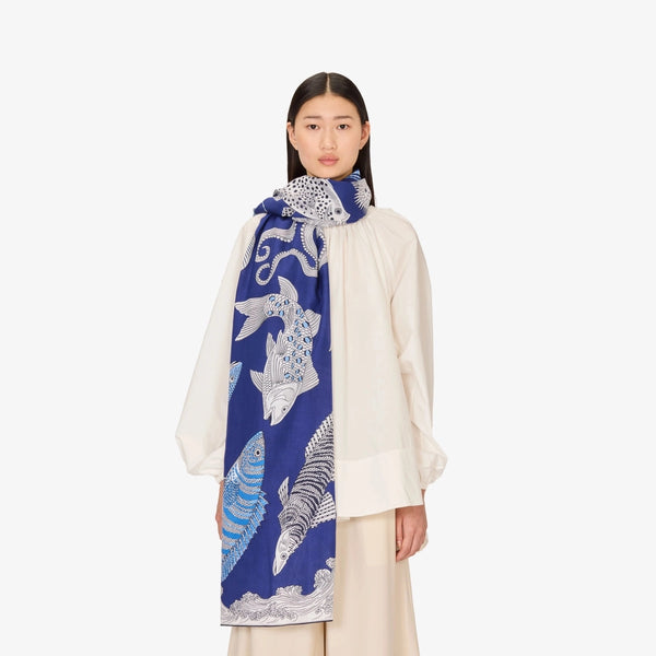 Poseidon Scarf in Blue - Inoui Editions