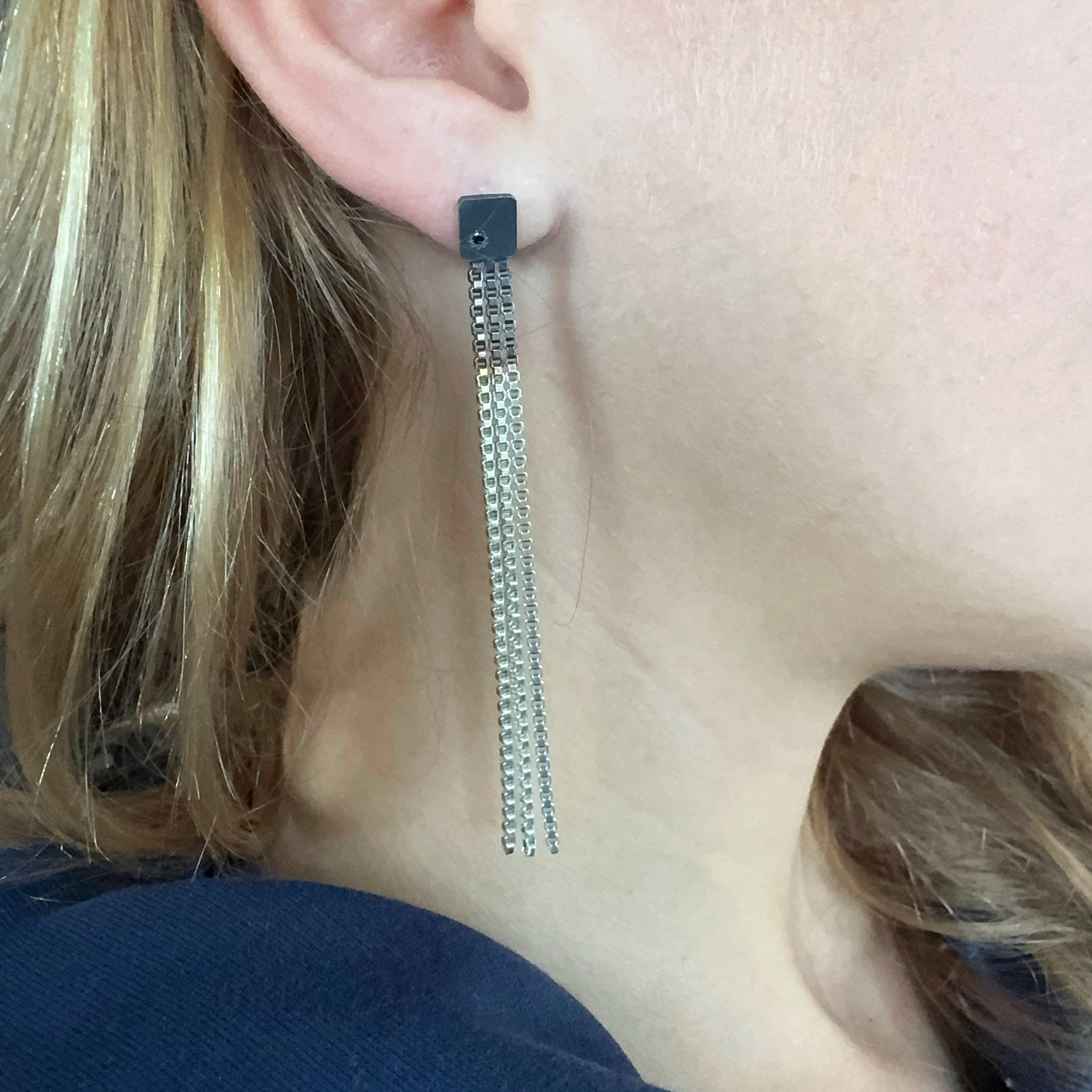 Shikaku Black Spinel Earrings - Kaoru Rogers