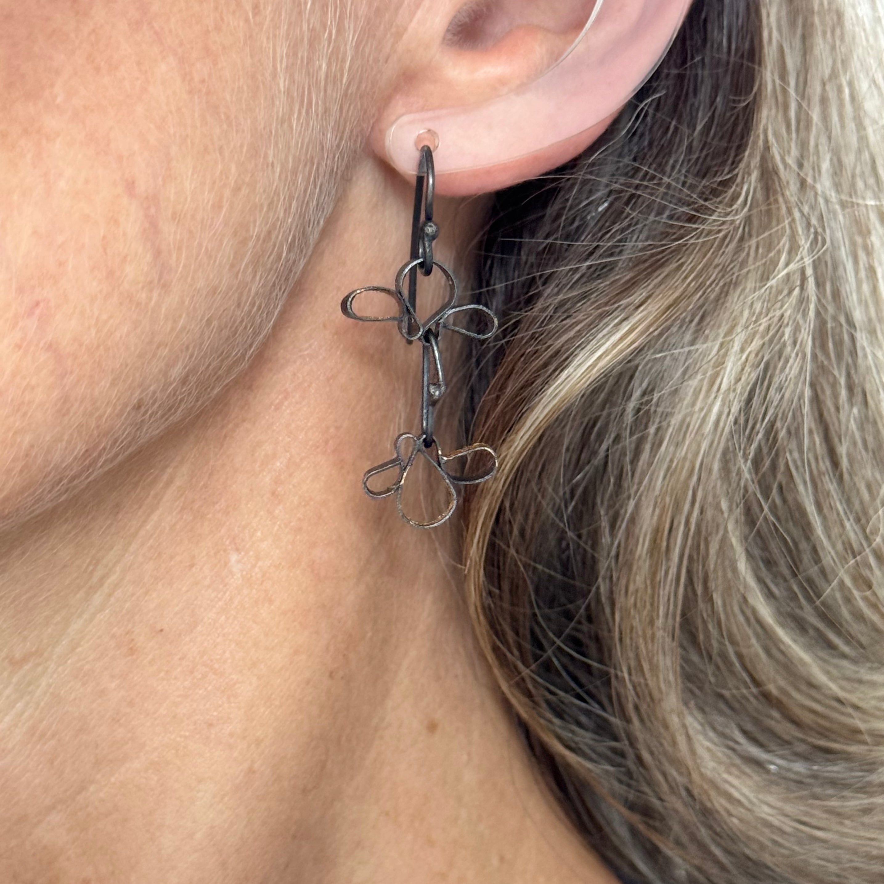 Peony Bud 2 Drop Earrings - Yuko Fujita