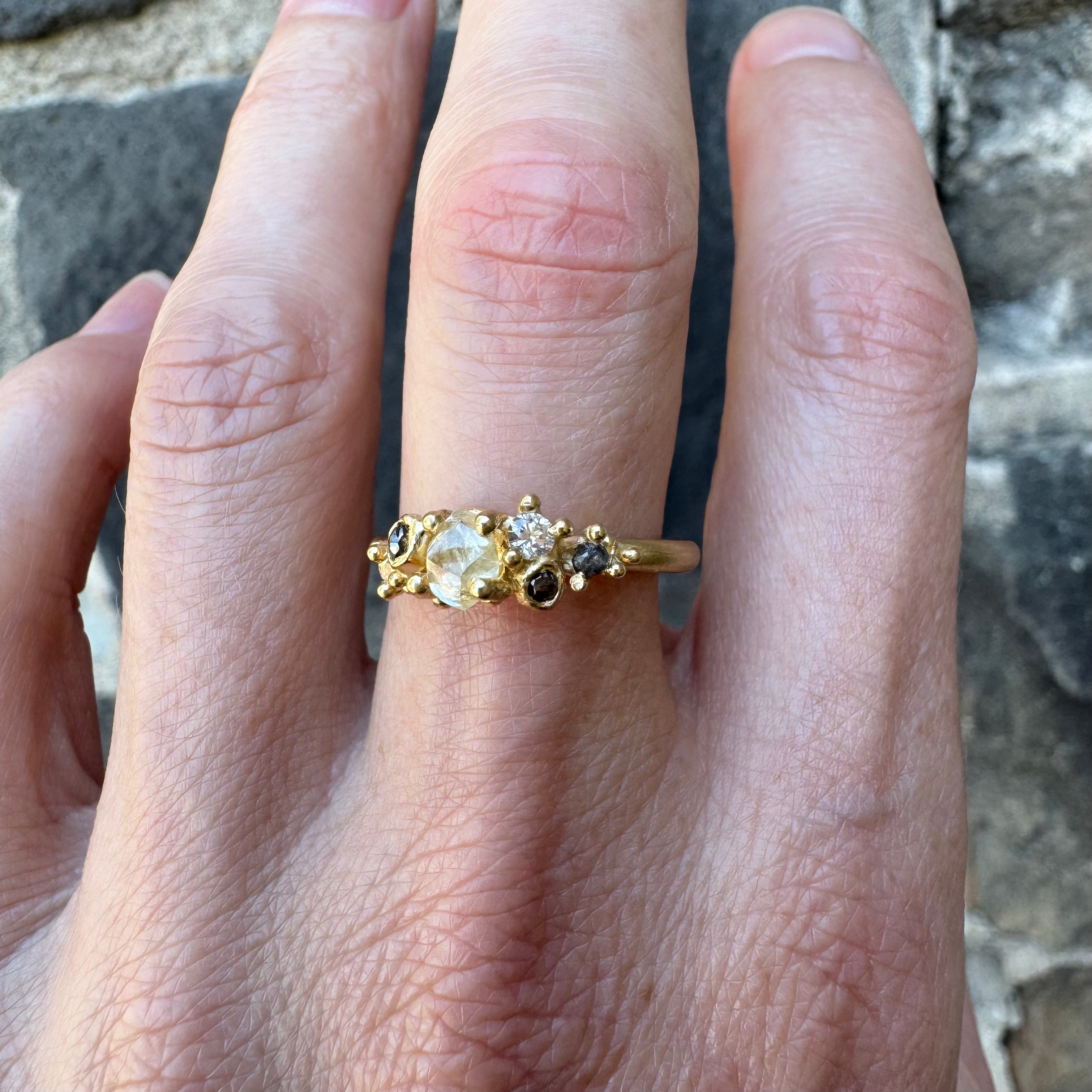 Raw Diamond Cluster Ring - Ruth Tomlinson