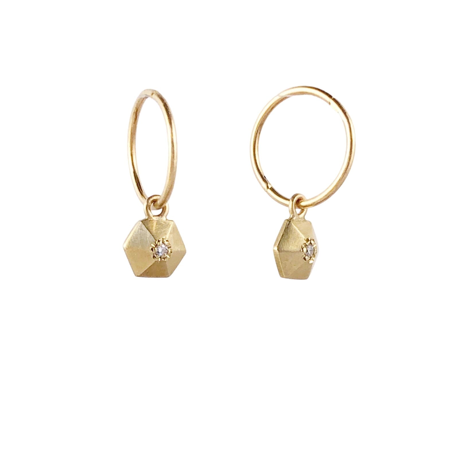 Hexagon Diamond Charm Earrings - Emma Jane Donald – Studio Melt