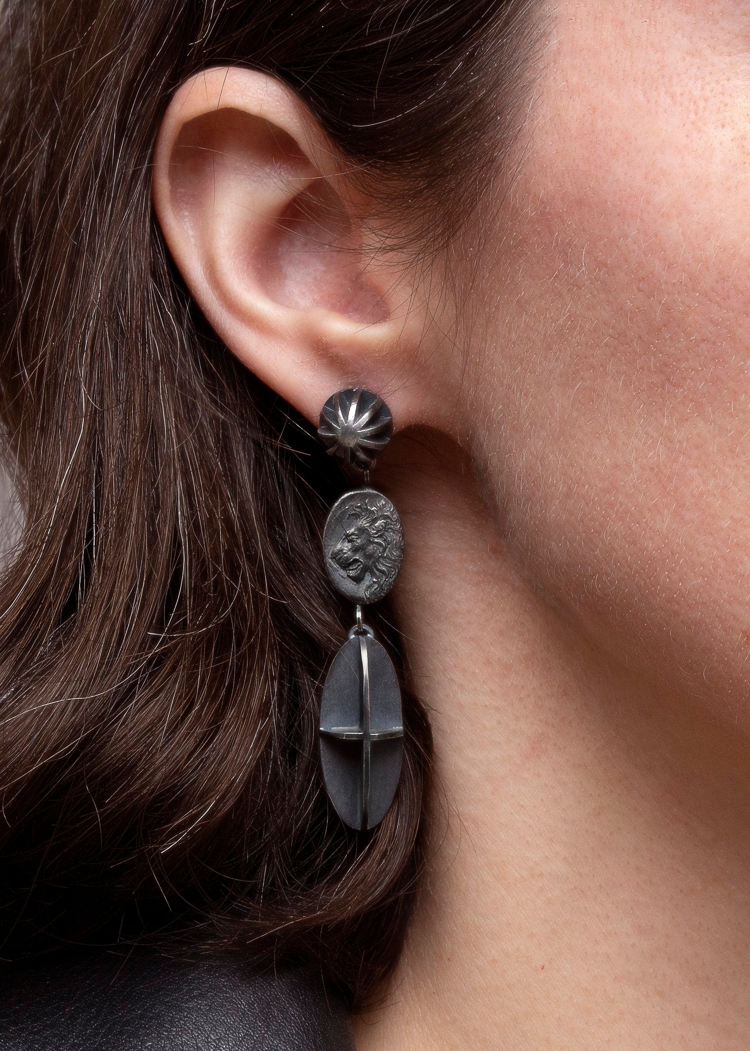 Intaglio Leo Drop Earrings -  Erica Bello