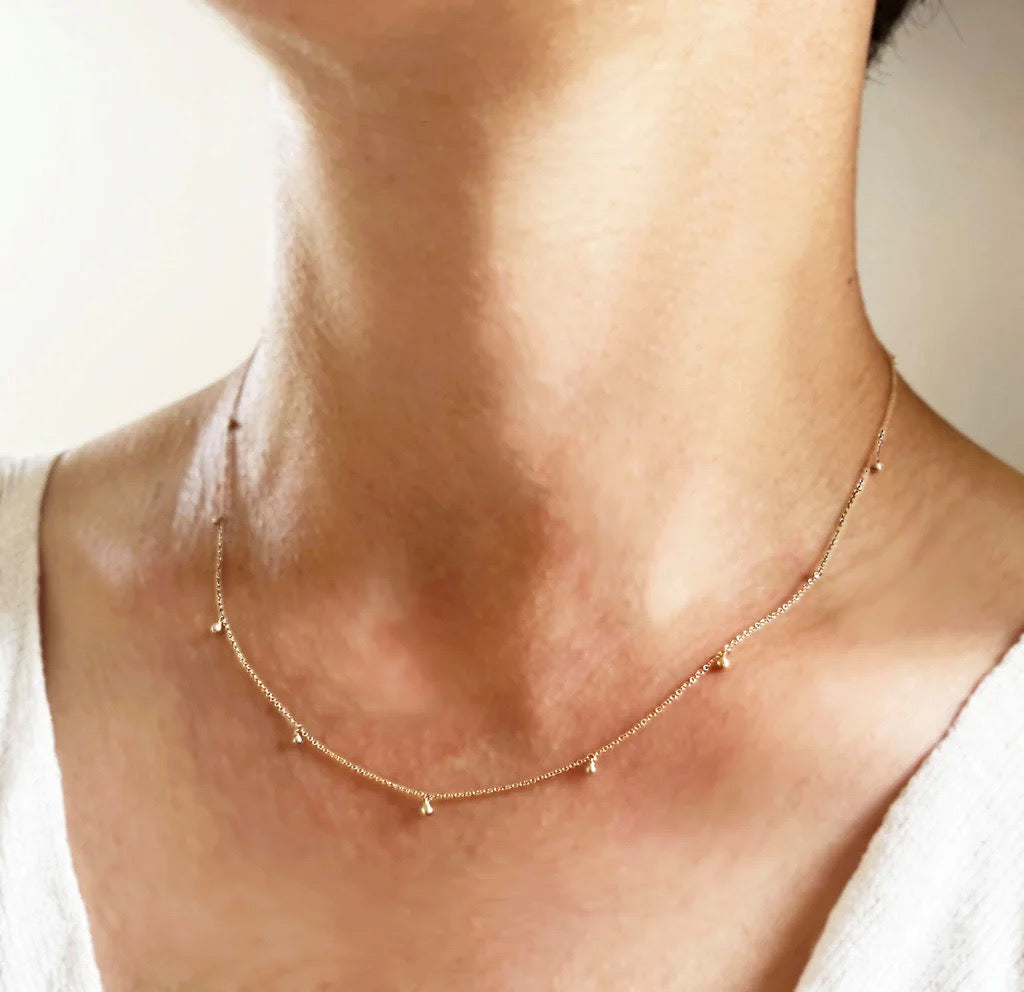 Spaced Bubble Necklace in 14ct gold - Carla Caruso