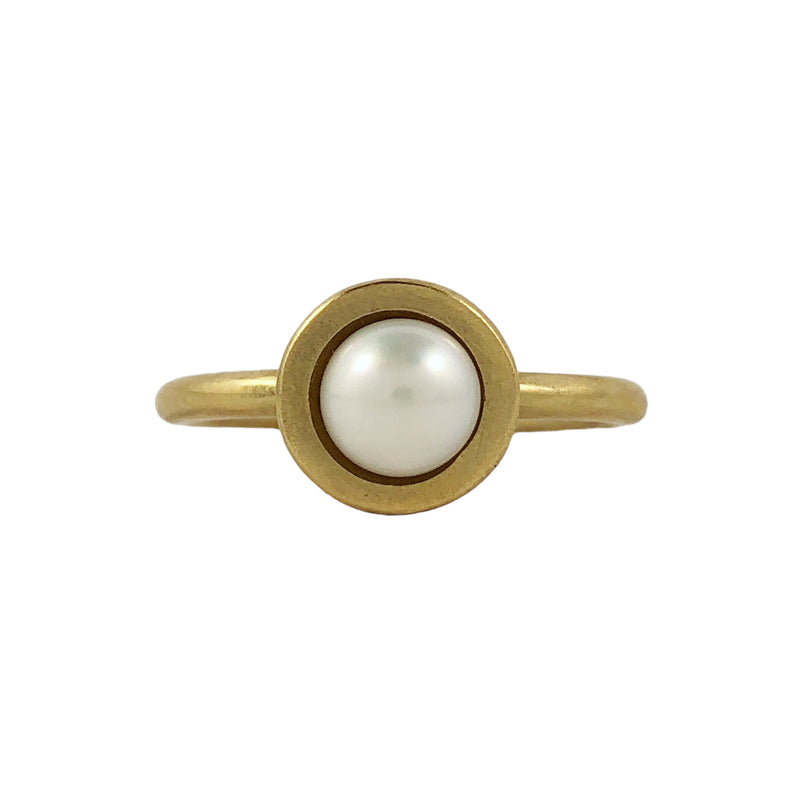 Gold and Pearl Cup Ring - Ari Athans