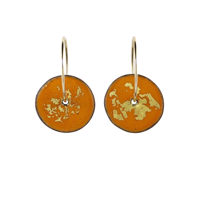 Orange and Black Disc Earrings - Judy Cala