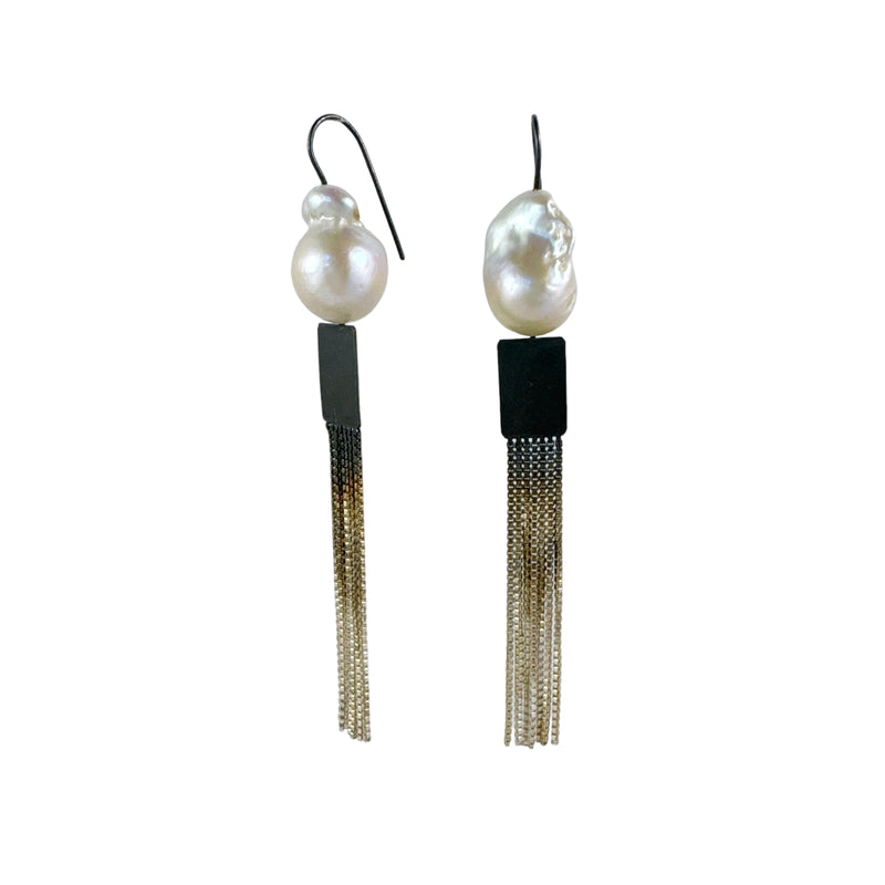 Shikaku Baroque Pearl Earrings - Kaoru Rogers