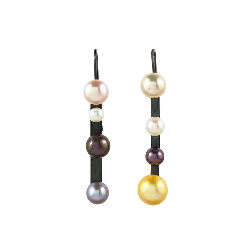 Pearl Dot Stick Earrings - Ari Athans