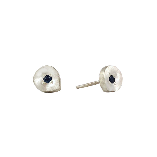 Rock Pool Sapphire and Silver Studs - Leah Abercrombie