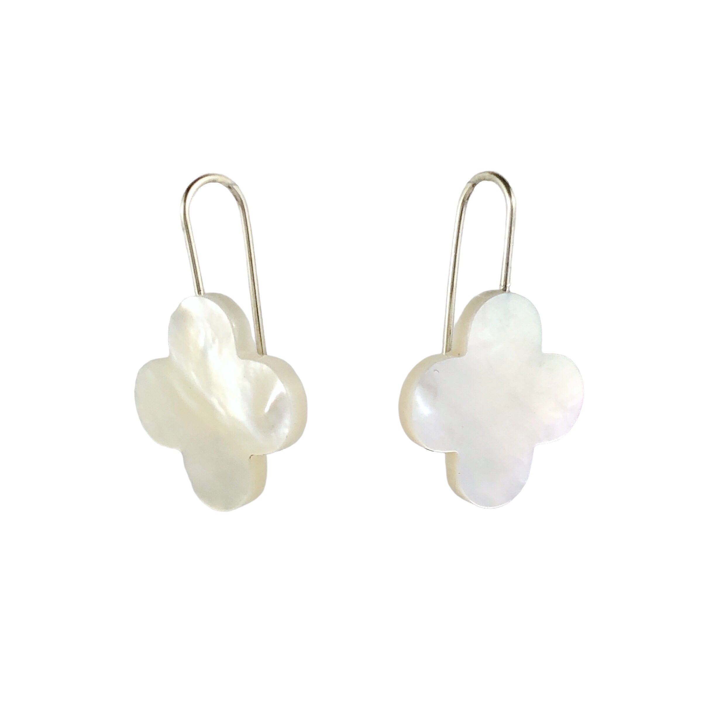 Mother of Pearl Quatrefoil Earrings - Ari Athans