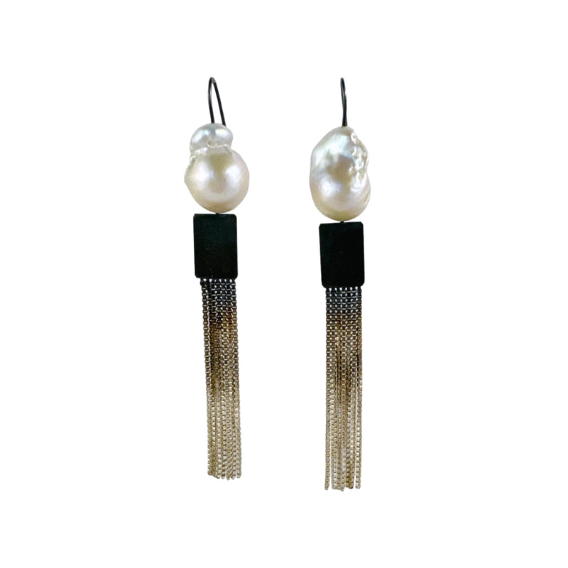 Shikaku Baroque Pearl Earrings - Kaoru Rogers