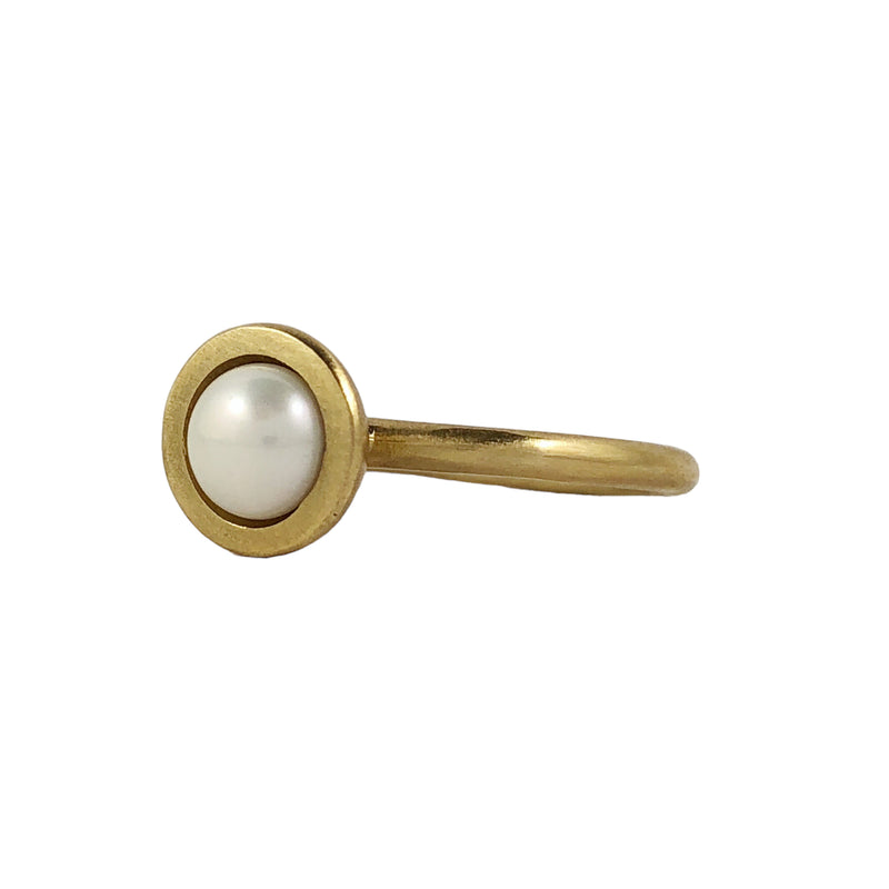 Gold and Pearl Cup Ring - Ari Athans