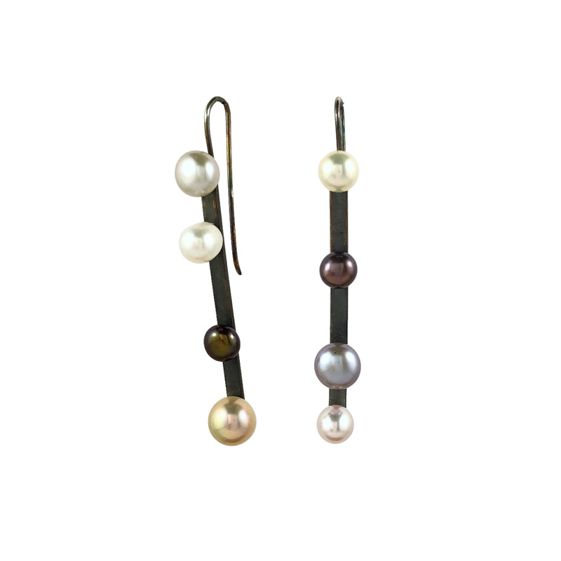 Pearl Dot Stick Earrings - Ari Athans