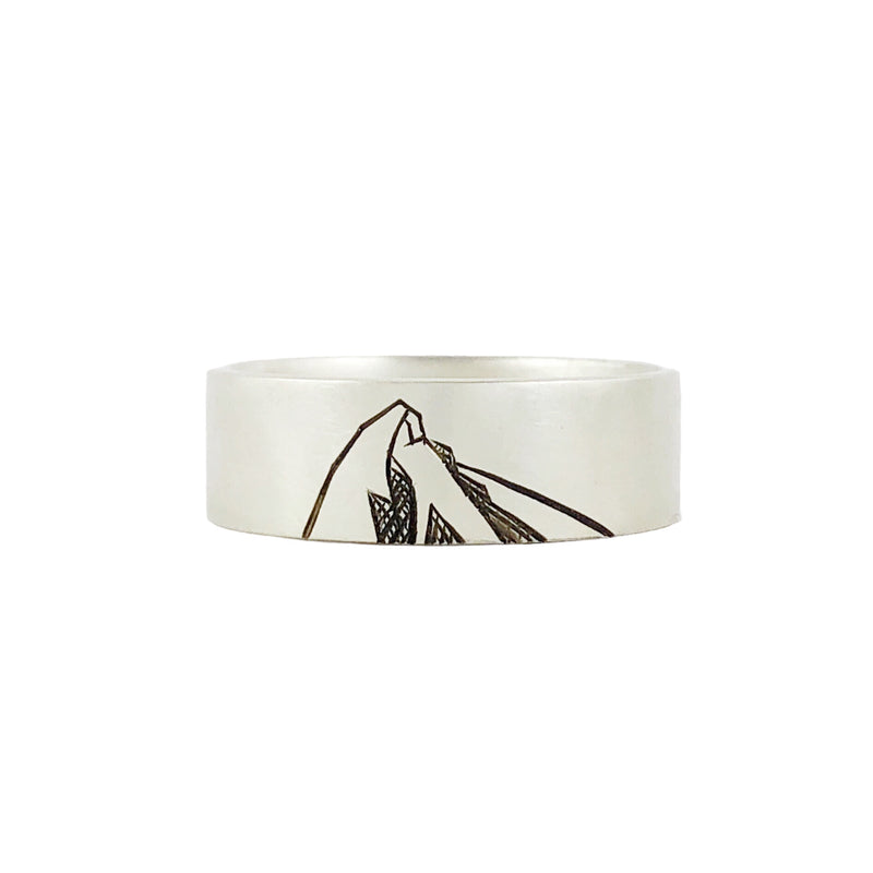 Silver Etched Mountain Ring - Ash Hilton