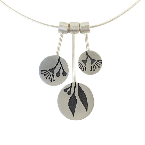 Eucalyptus Triptych Necklace Black - Emma Kidson