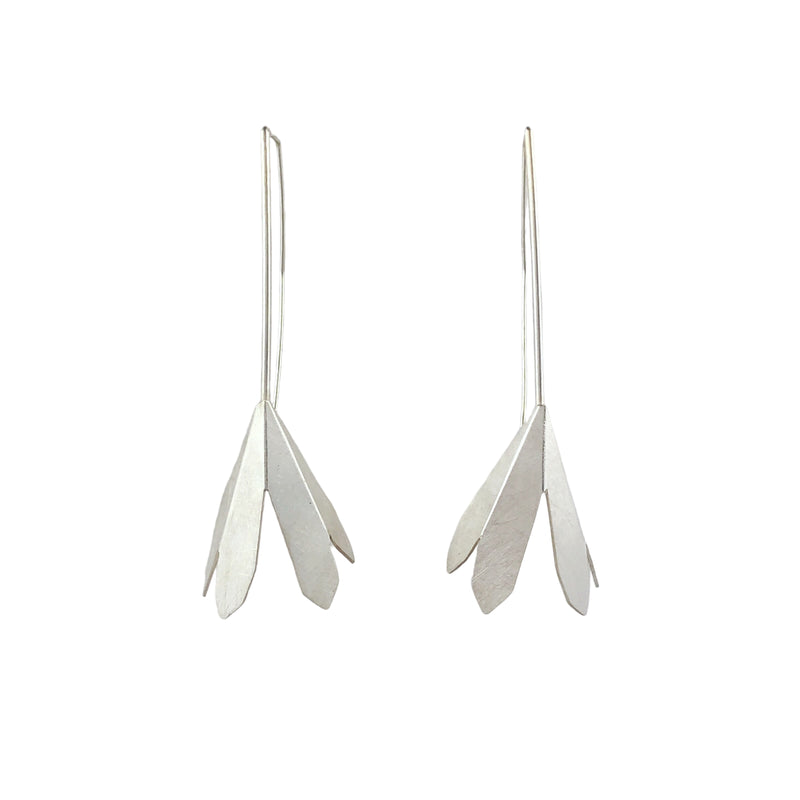 Flower Silver Hook Earrings - Ananda Ungphakorn