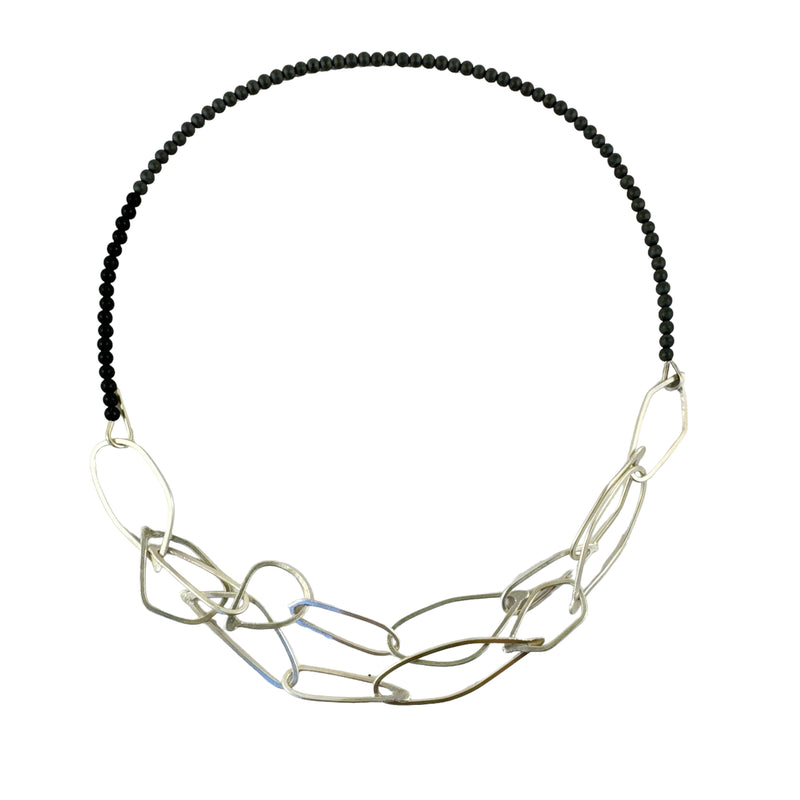 Fuselage Silver Chain Neckpiece - Ari Athans
