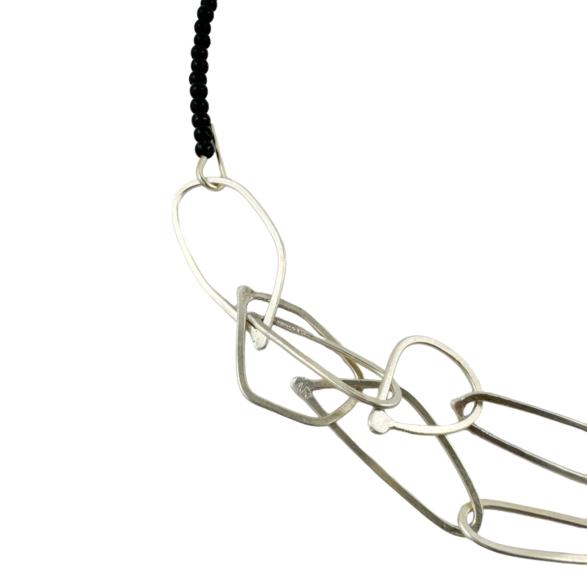 Hematite Fusilage Silver Chain Necklace - Ari Athans