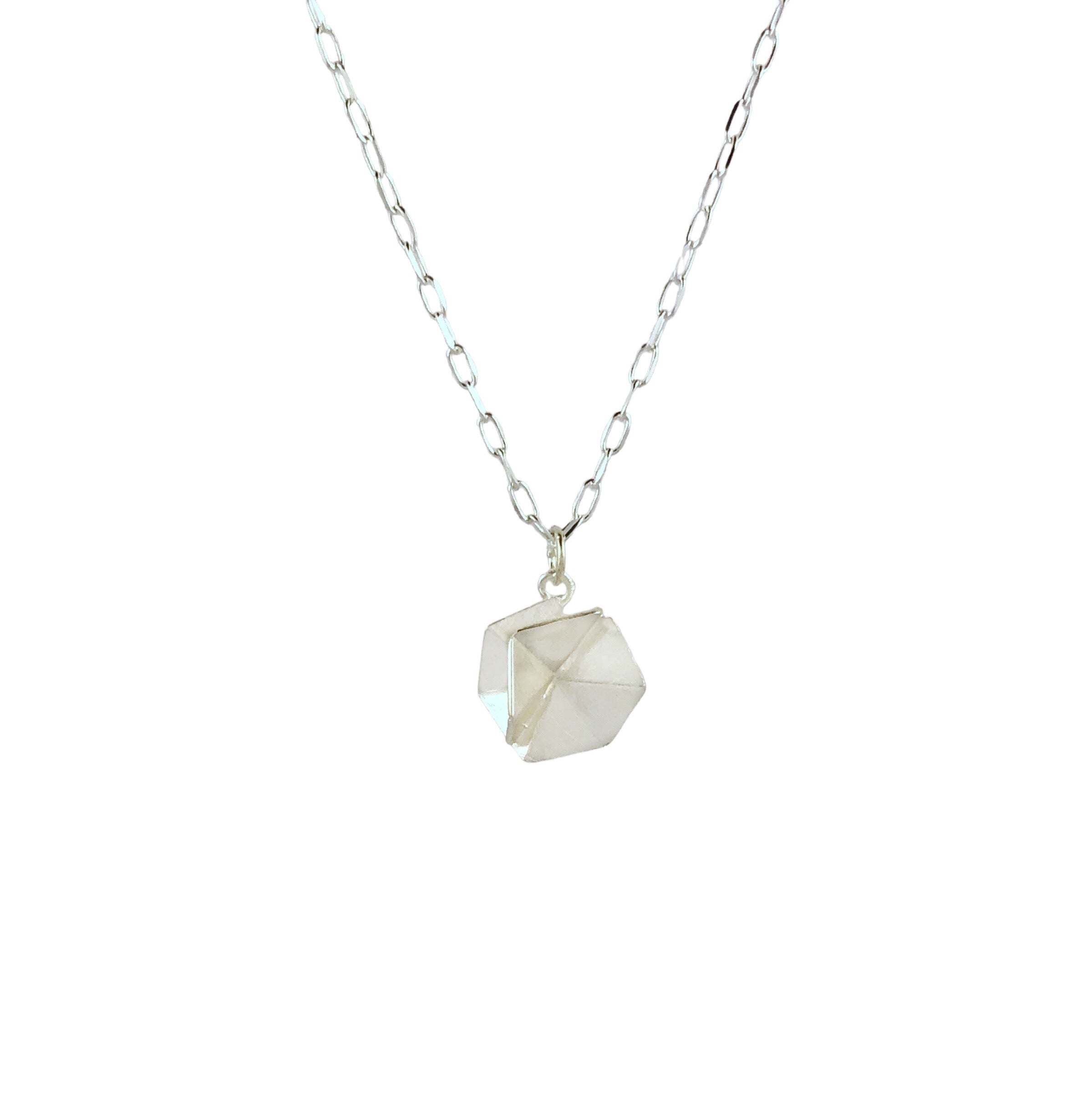 Silver 3D Hexagon Necklace - Ananda Ungphakorn