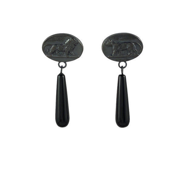 Leo Onyx Earrings -  Erica Bello