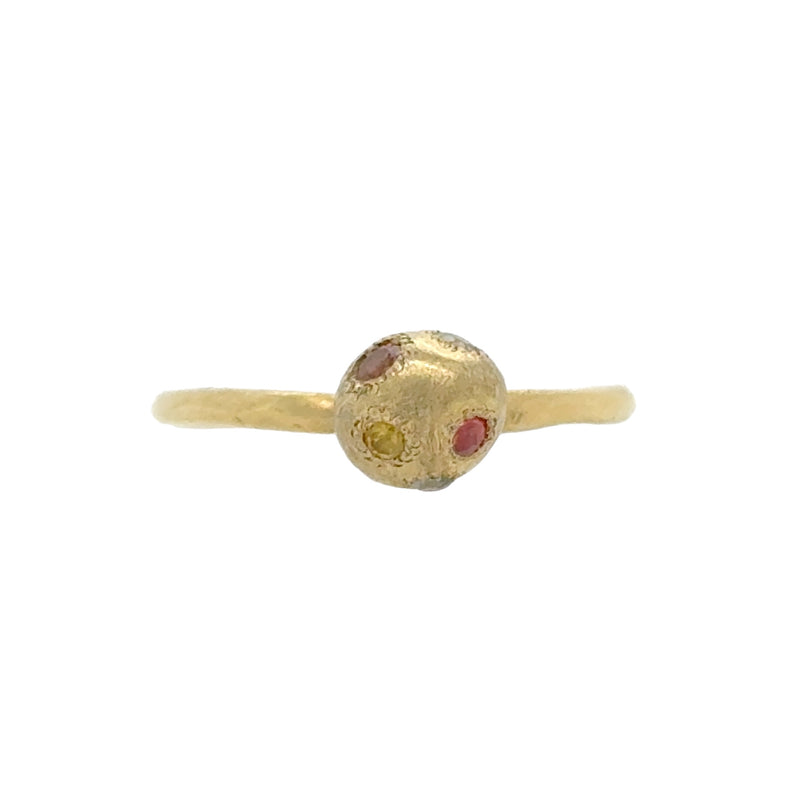 Five Sapphire Ball Yellow Gold Ring - Kaoru Rogers