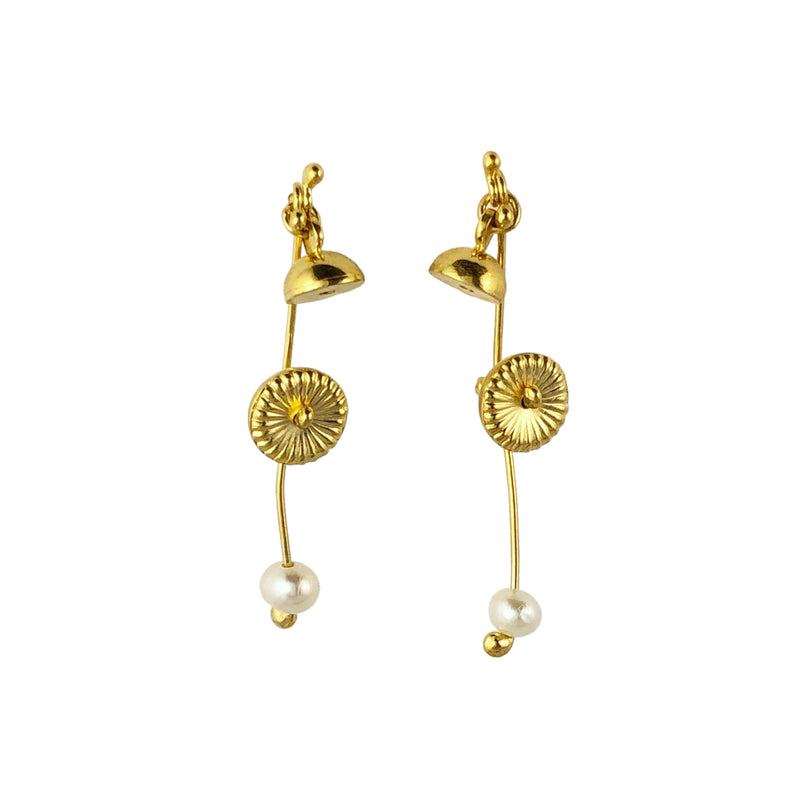 Golden Picnic Daisychain Pearl Earrings - Cynthia Nge