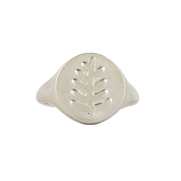 Round Feather Signet Ring - Milly Thomas