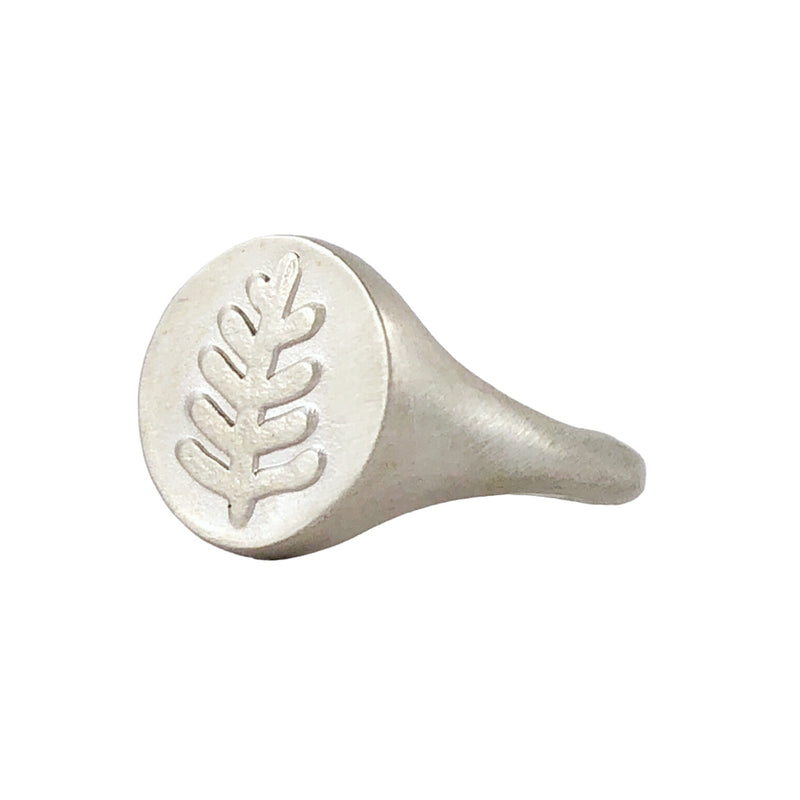 Round Feather Signet Ring - Milly Thomas
