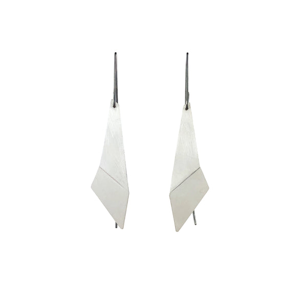 Long Triangle Silver Earrings - Ananda Ungphakorn