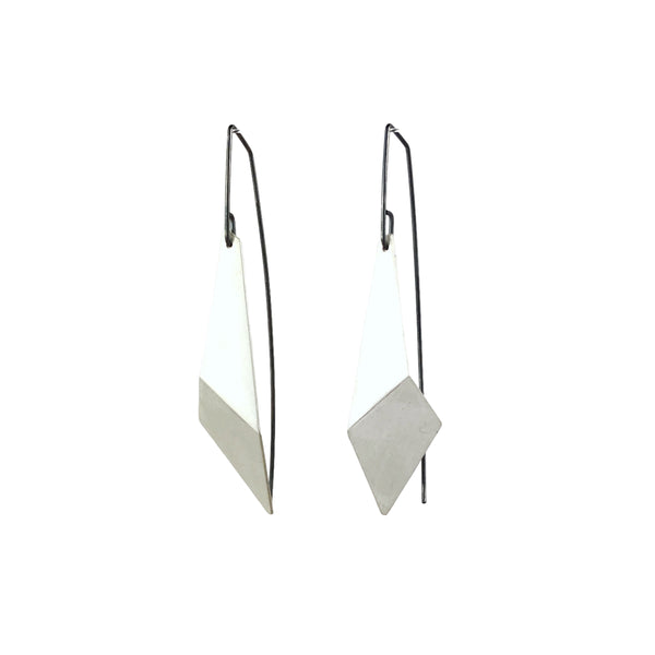 Long Triangle Silver Earrings - Ananda Ungphakorn