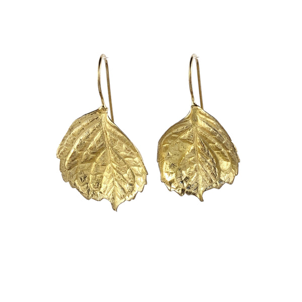 Hydrangea Leaf Gold Plated Hooks - Anja Jagsch