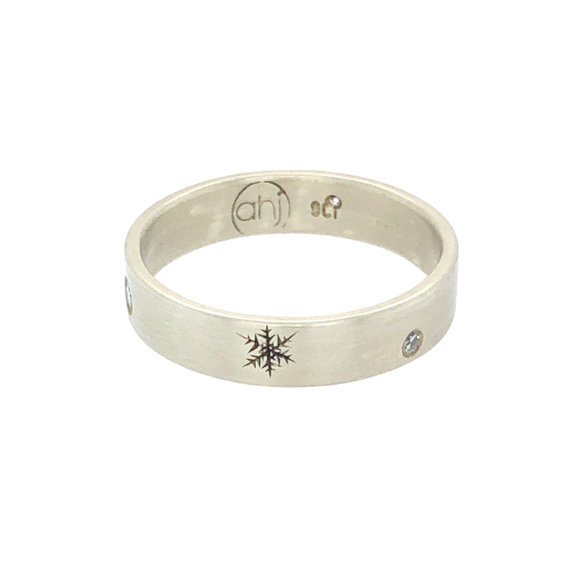 Etched Snowflakes and Diamonds Ring - Ash Hilton